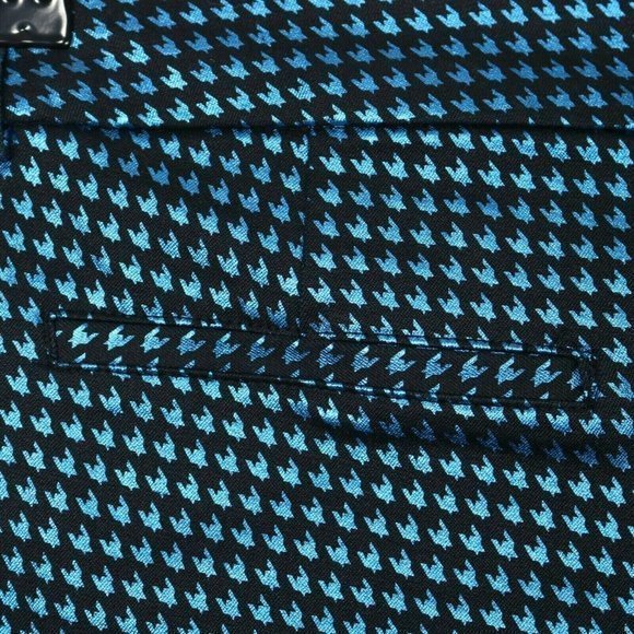 Old Navy Pixie Ankle Pants Black Blue Foil Houndstooth Stretch 4 - Picture 10 of 12